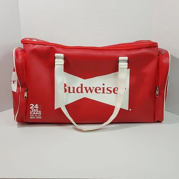 Faux Leather Red Budweiser Soft-sided Cooler Bag - Picture 12 of 12